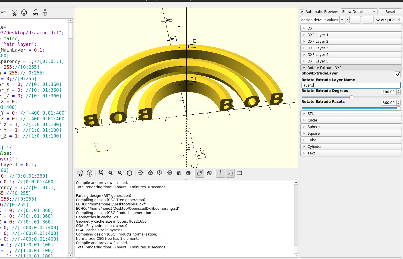 openscad letters