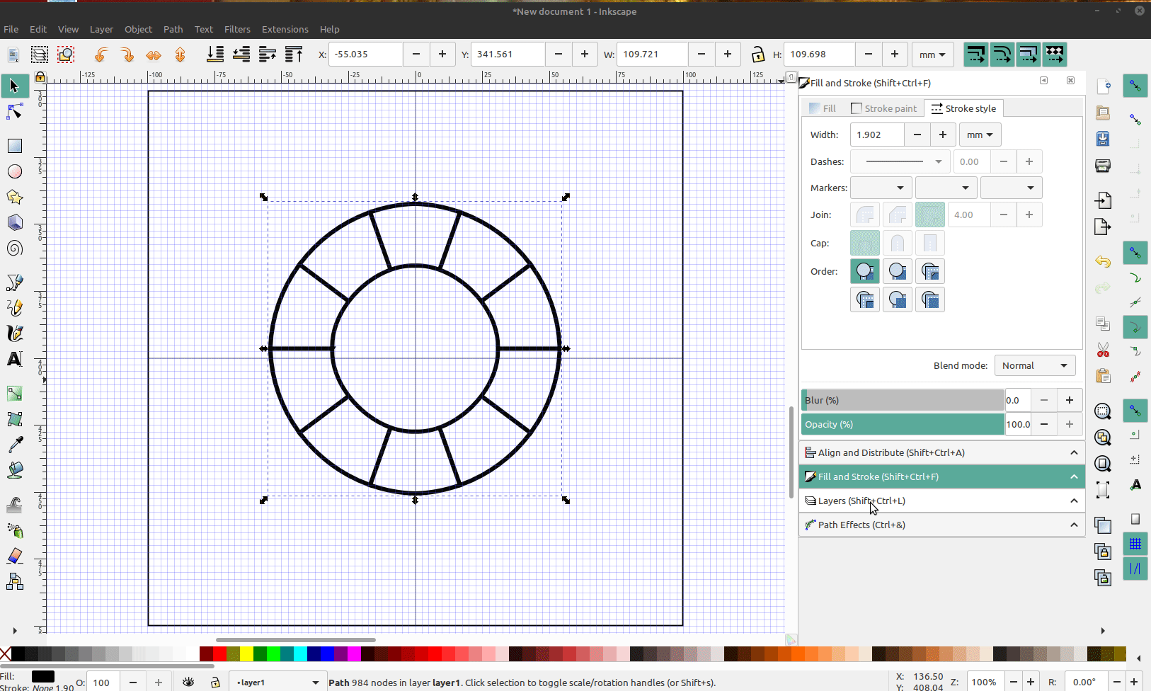 inkscape dxf export one path