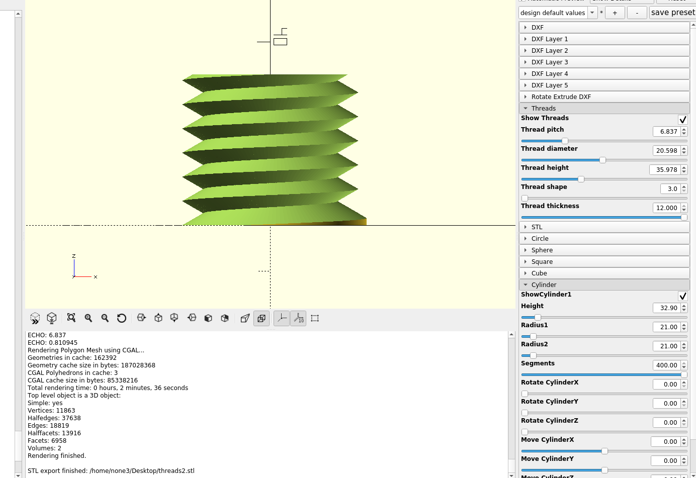 3D part design with Inkscape and openscad part 10: Thread module ...