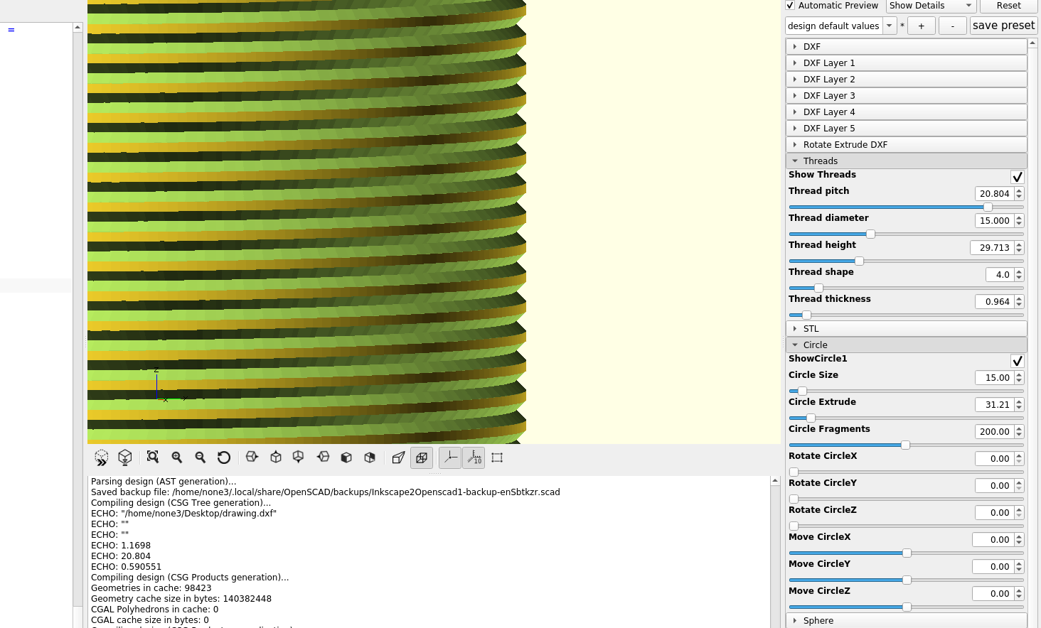 3D part design with Inkscape and openscad part 10: Thread module ...