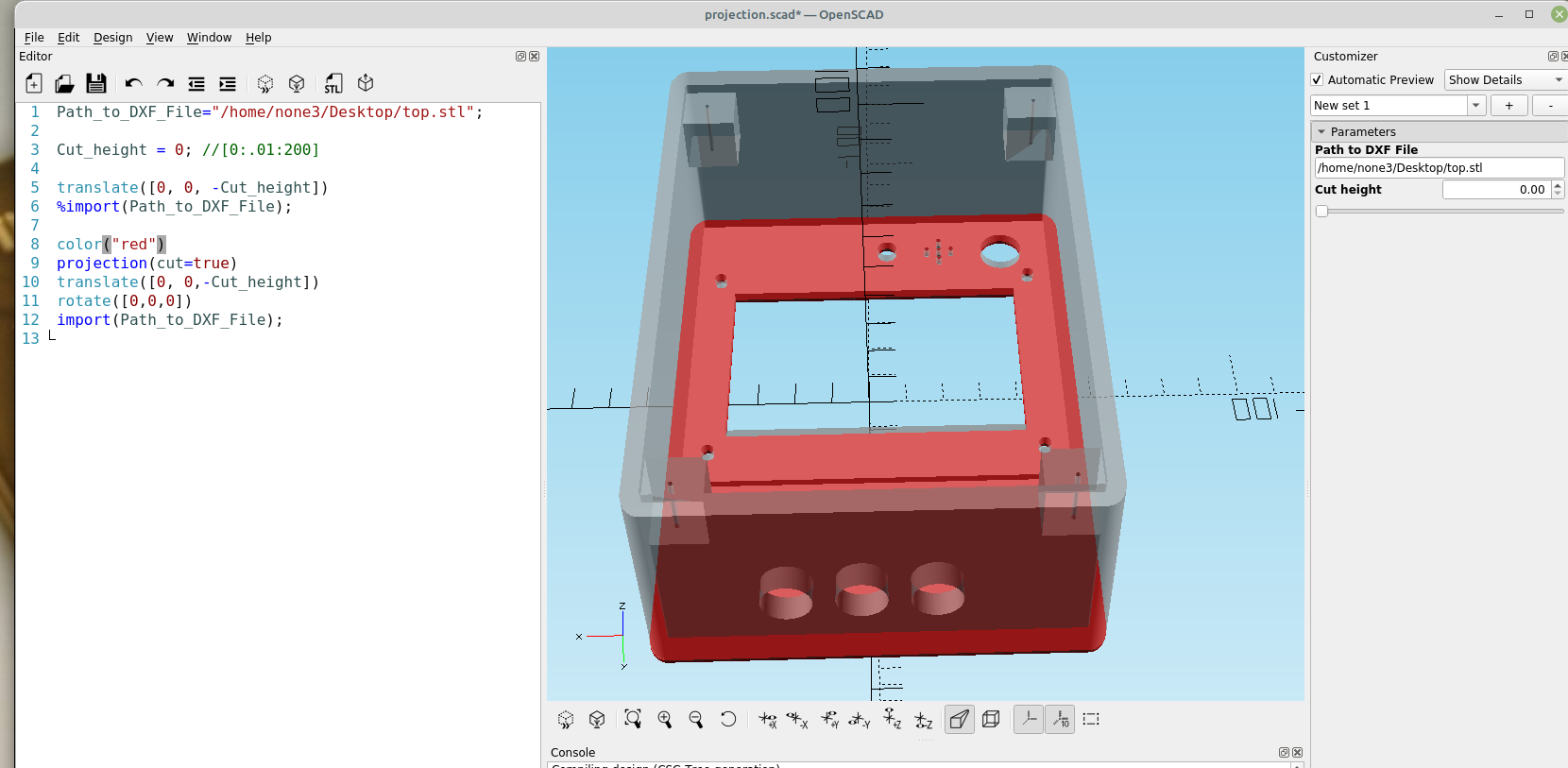 3D part design with Inkscape and OpenSCAD #77: More with the shape builder tool and checking dimensions before 3d printing.