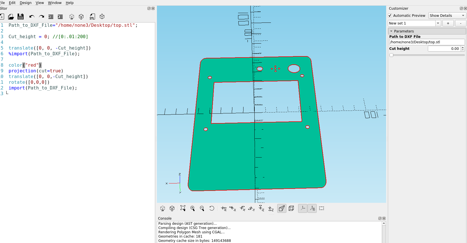 convert stl to openscad