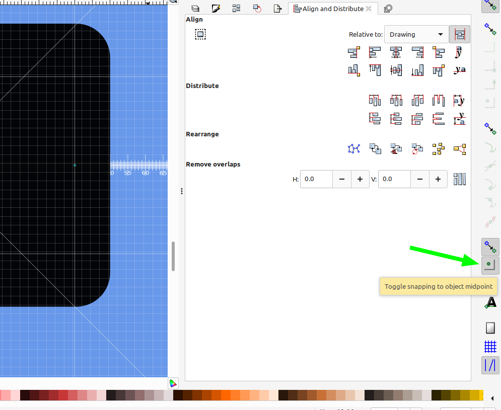 3D part design with Inkscape and OpenSCAD #75: using guidelines for precise object positioning.