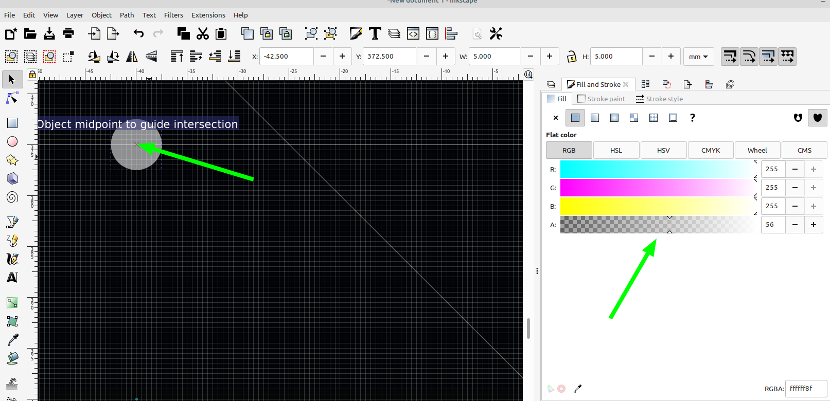 3D part design with Inkscape and OpenSCAD #75: using guidelines for precise object positioning.