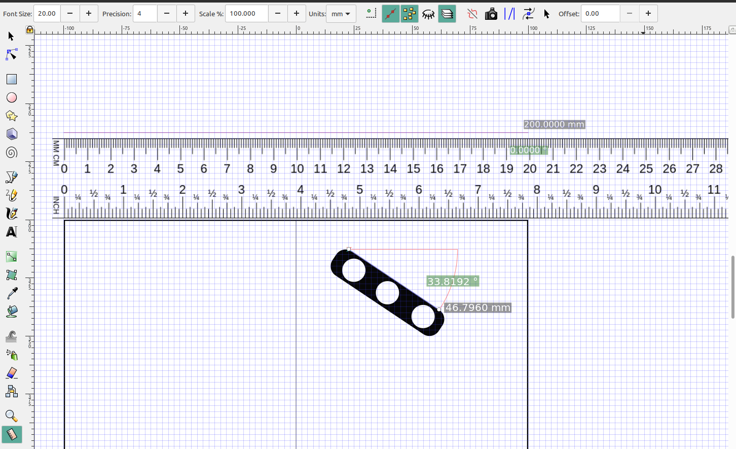 inkscape ruler inches