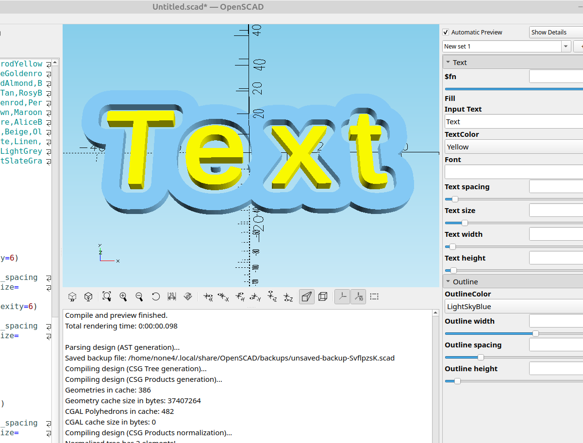 Openscad Code Formating 3D part design with OpenSCAD #119: Adding a few more features to the ...