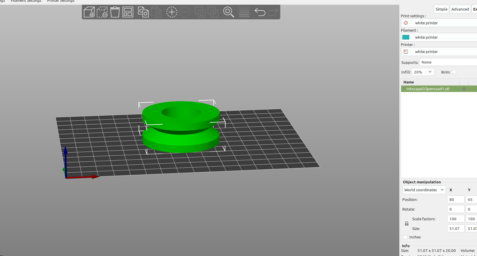 3D part design with Inkscape and Openscad part5: adding DXF rotate extrude