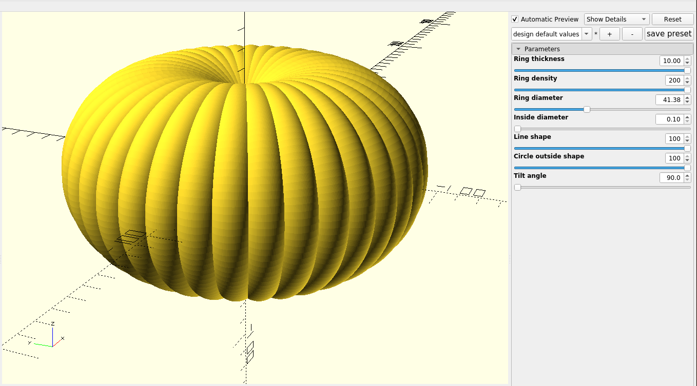 3D part design with Inkscape and Openscad #38: pumpkin maker