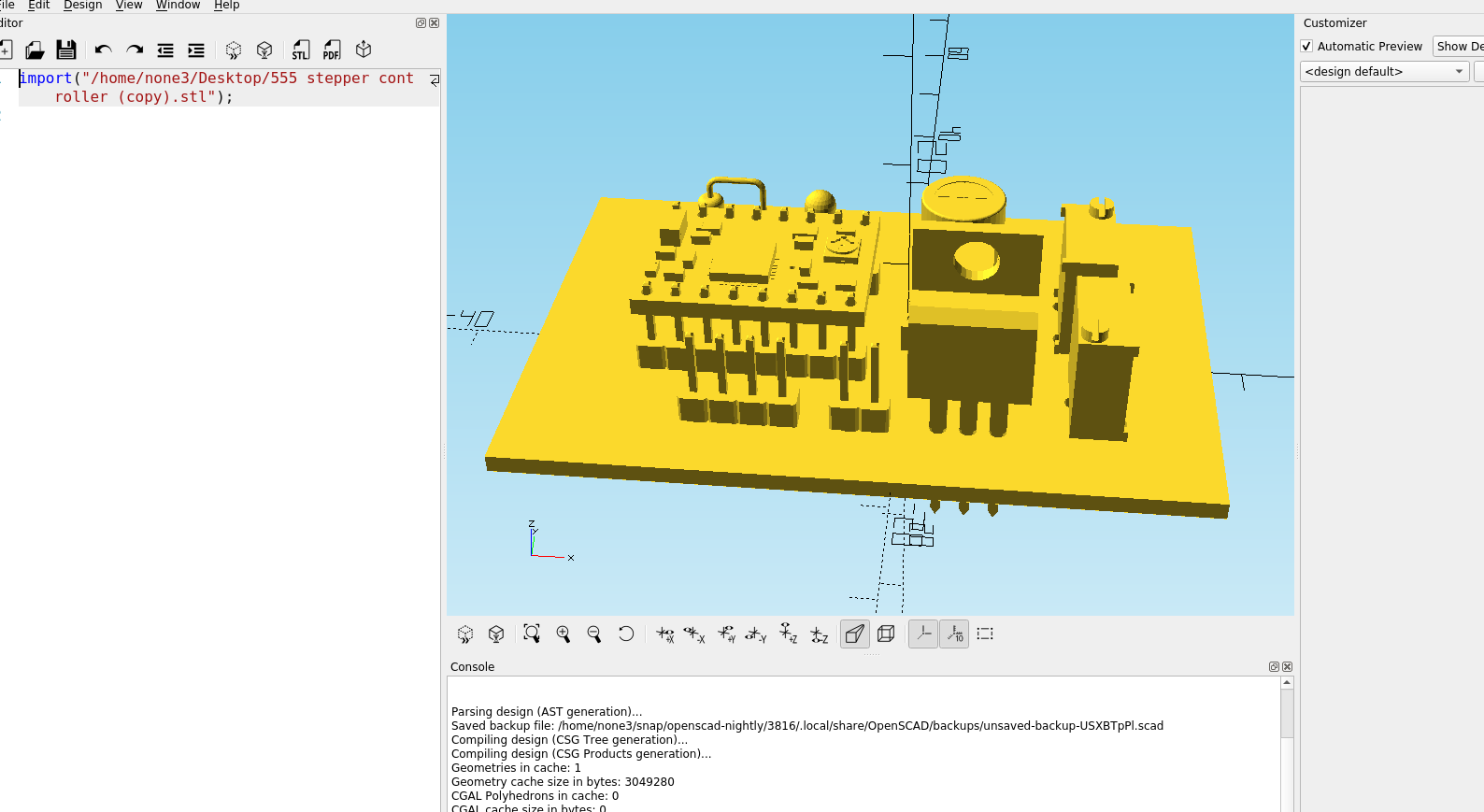 3d Part design #59: Easy way to make a 3d printable model of a circuit board.