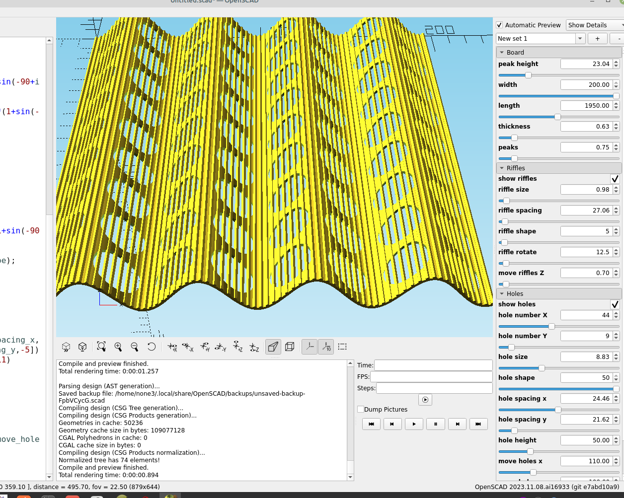 3D part design with OpenSCAD #67: A sluice box riffle customizer.