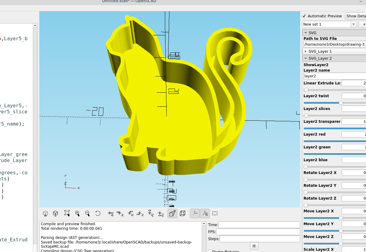 3D part design with Inkscape and OpenSCAD #68: Using SVG  layers with the customizer.