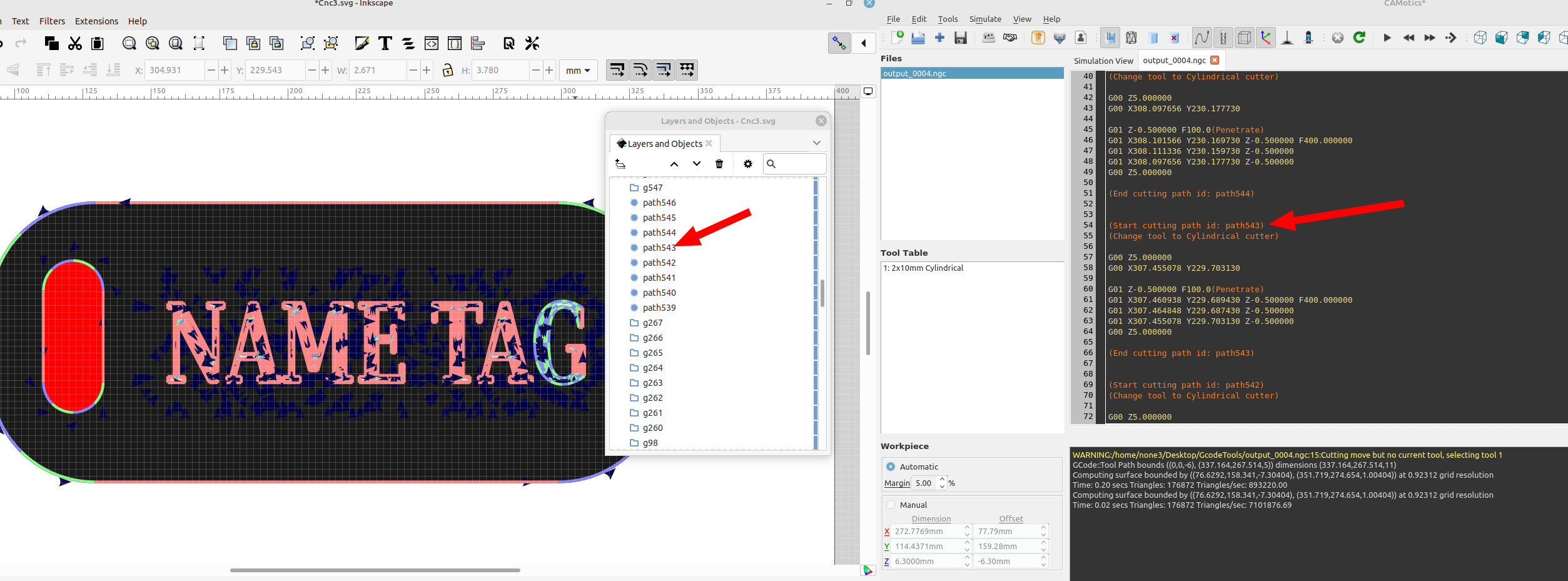 3D part design with Inkscape and OpenSCAD #99: STL to CNC part 2, using multiple layers with gcodetools.