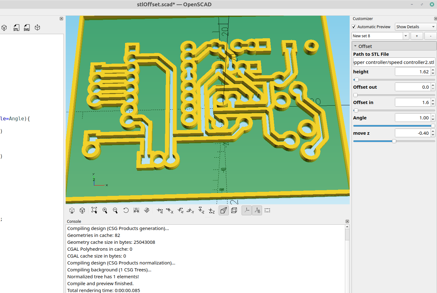 3D part design with OpenSCAD #103: grabbing an outline from an stl file with offset()