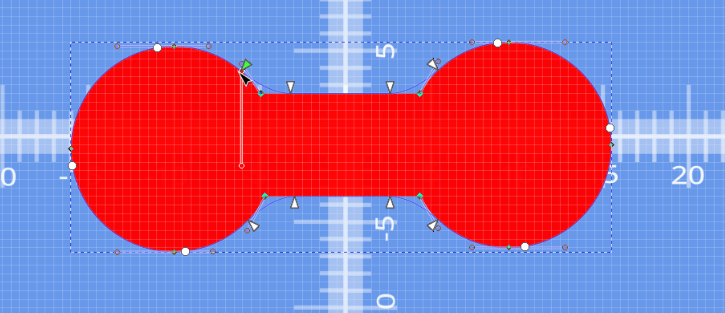 3D part design with Inkscape and OpenSCAD #104: Inkscape tip-adjusting multiple nodes at the same time