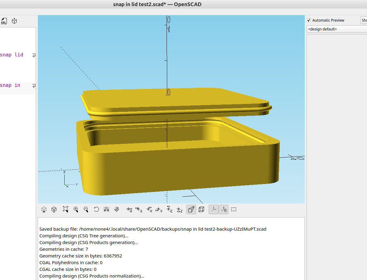 3D part design with OpenSCAD#112: Adding a box lid snap ring.