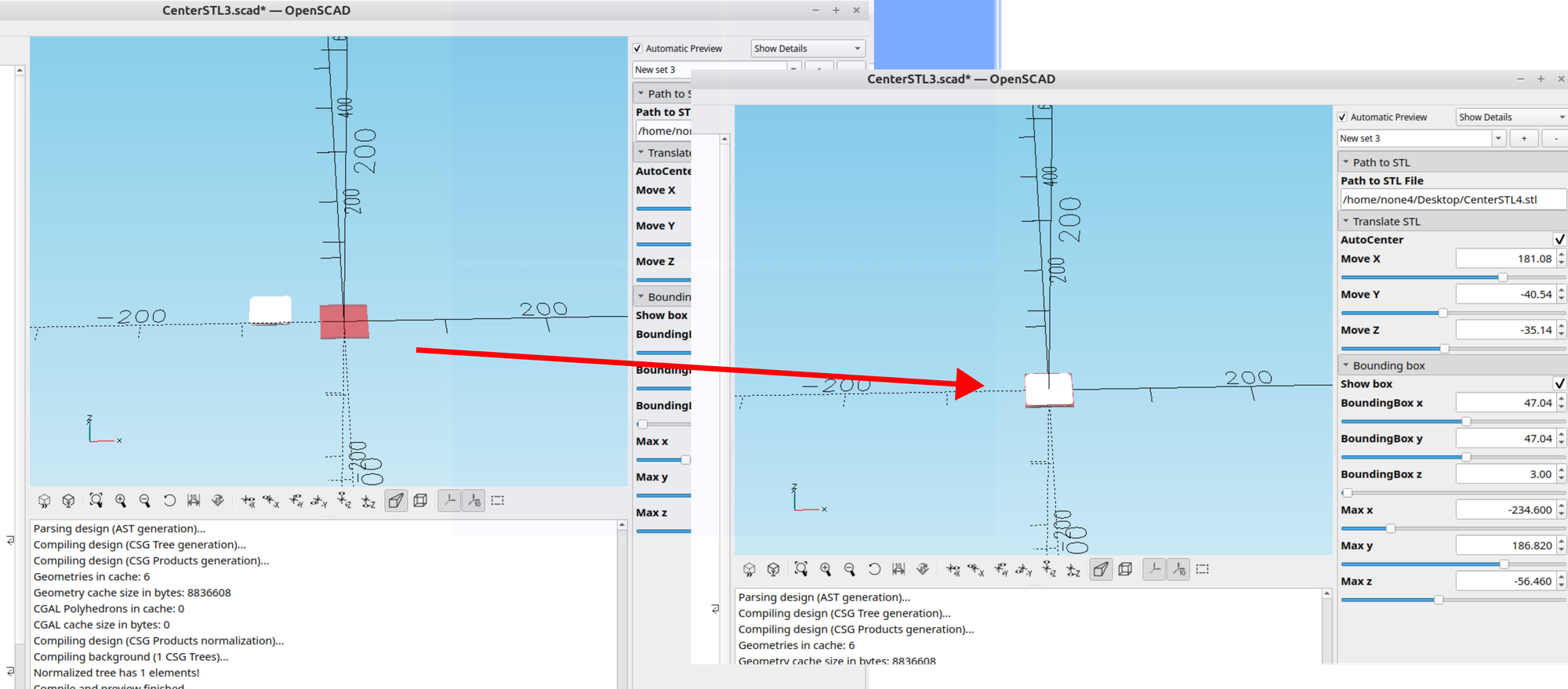 3D part design with OpenSCAD#115 : Auto center an stl file.