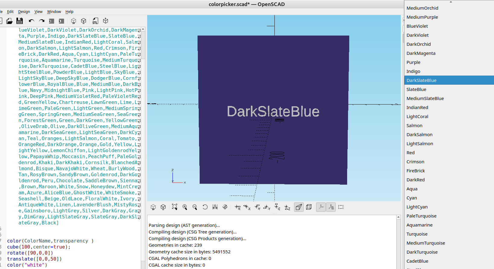 3D part design with OpenSCAD #117: Color Picker