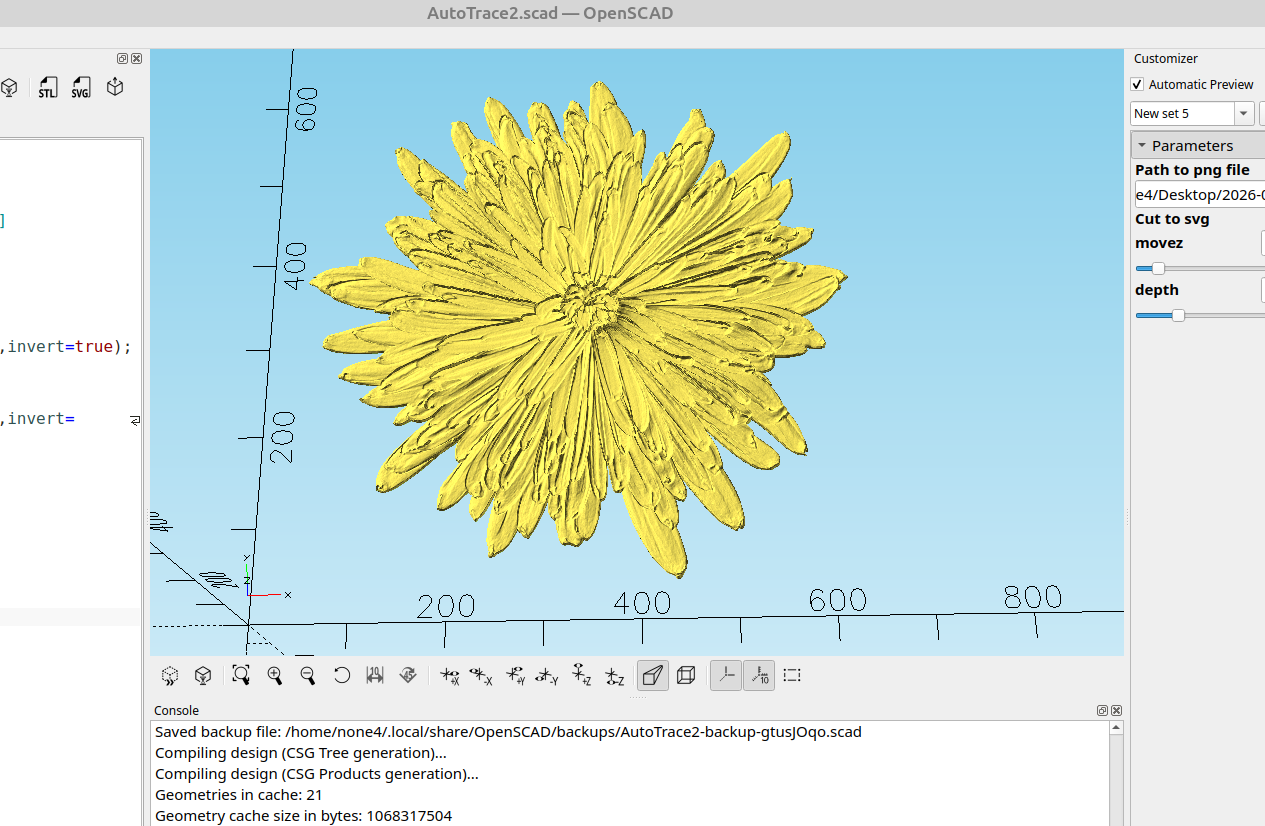 3D part design with Inkscape and OpenSCAD #148: Auto trace version 2