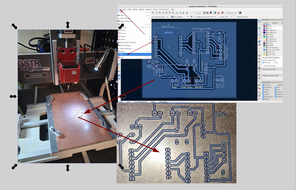 Easy pcb isolation milling with Kicad and Inkscape gcodetools extension.
