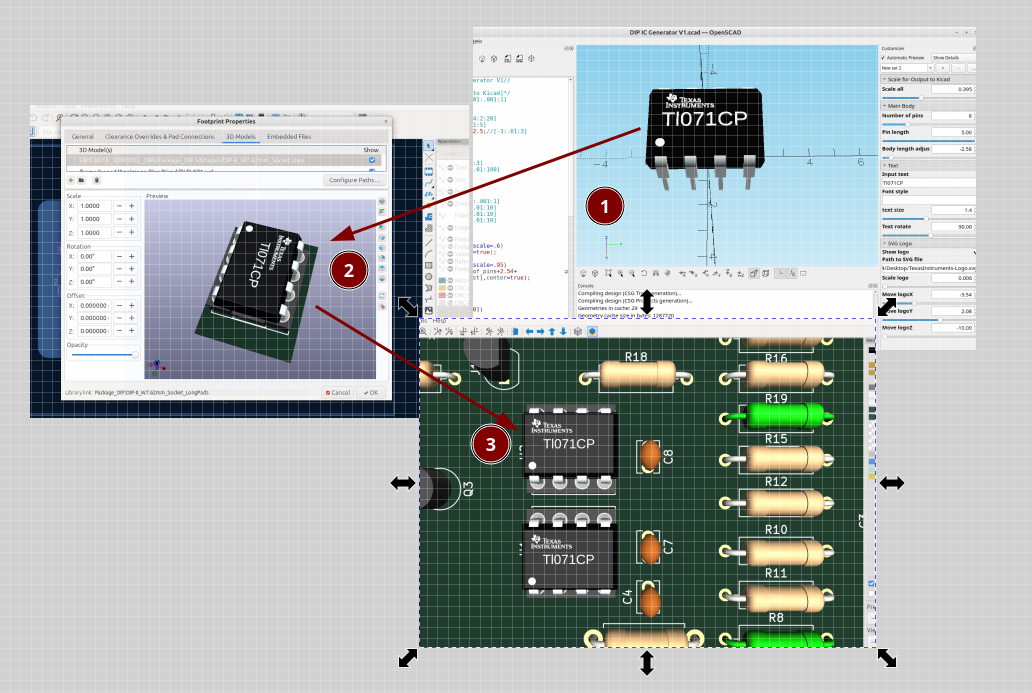 3D part design with OpenSCAD # 152: How to make your own 3d models for Kicad from scratch.