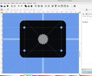 3D part design with Inkscape and OpenSCAD #75: using guidelines for precise object positioning.