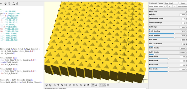 3D part design with Inkscape and Openscad part 19: Unlimited Grid design module part 1