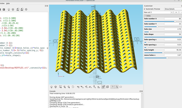 3D part design with Inkscape and OpenScad #64: making corrugated riffles for a sluice box.