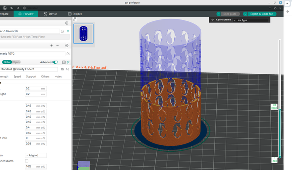 3D part design with Inkscape and OpenSCAD#97: SVG tube perforate module.