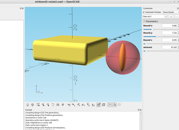 3D part design with OpenSCAD #139: Constraining minkowski() to a single axis.