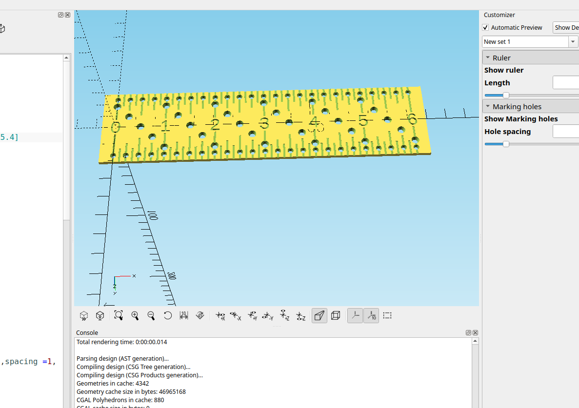 3D part design with OpenSCAD #146: Using for loops to make a marking ruler
