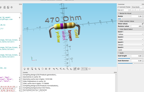 3d part design with OpenSCAD #154: An automatic resistor color code calculator and model generator. (updated)